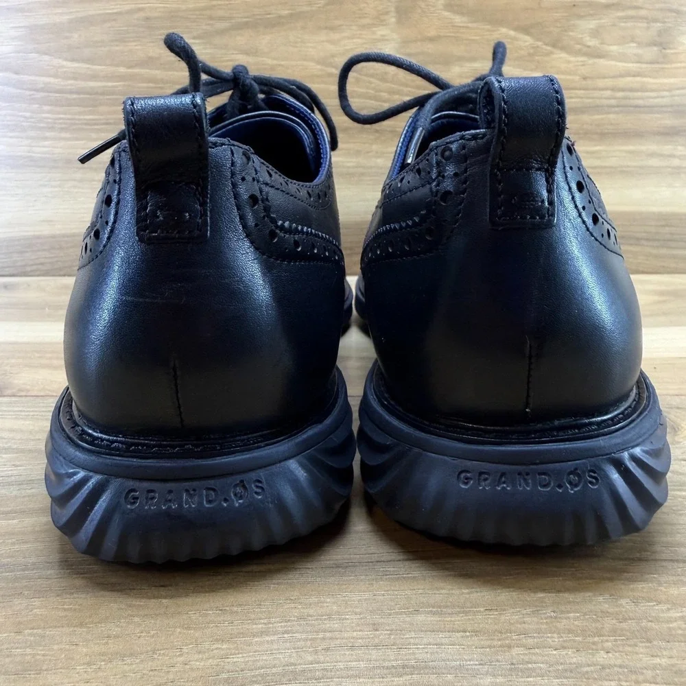 Cole Haan Grand Evolution Wingtip Oxford Men 11.5M Black Leather Business Casual